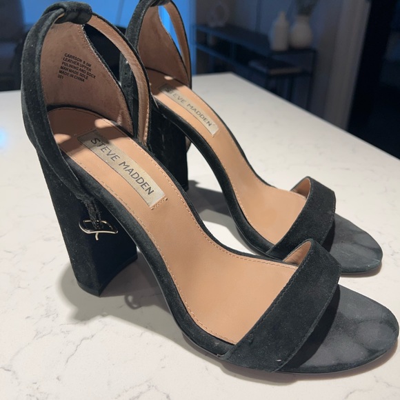 STEVE MADDEN CARSON HEEL IN BLACK SUEDE - Picture 3 of 9